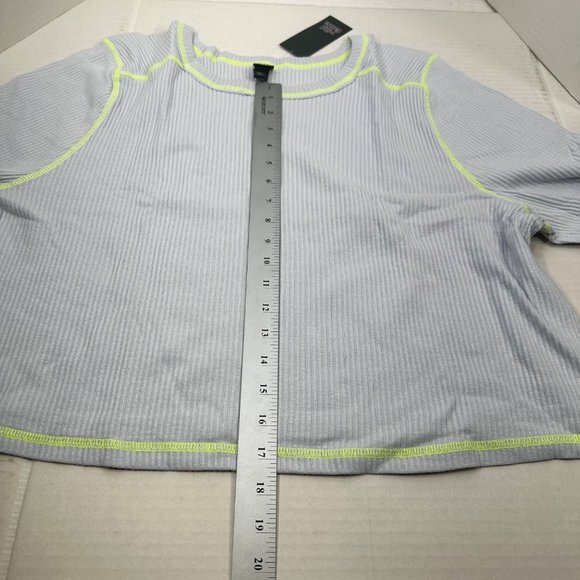 Wild Fable Women's Size 3X Long Sleeve Slim Fit Baby Ribbed Tee Shirt Blue New - Picture 12 of 13